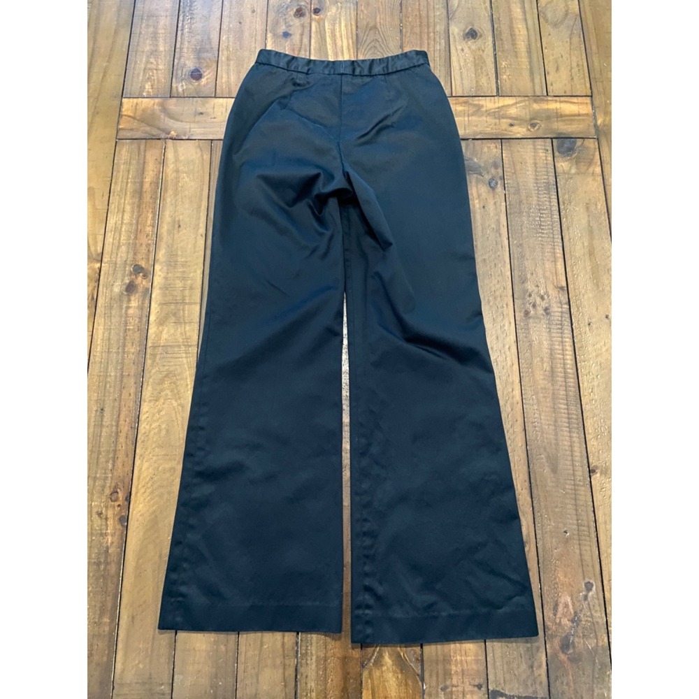 Banana Republic Trouser Pants Womens 4 Black Sheen Logan Wide Leg Sewn Crease - Picture 3 of 9